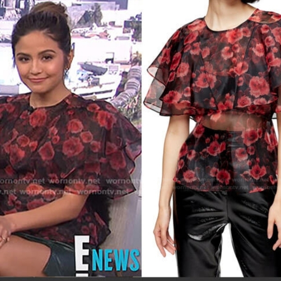 Floral Sheer Blouse Luxury Business Casual Business Wear Party Wedding - Picture 2 of 15